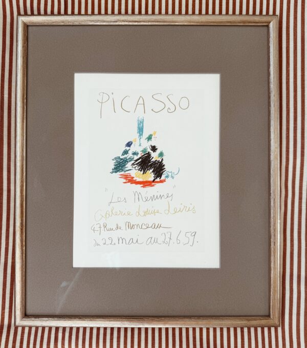 Picasso, Original lithografisches Poster, „Les Ménines“ 1959, Silberrahmen