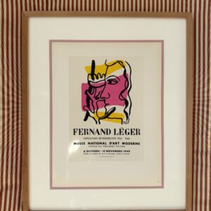 Fernand Léger, originallitografi til Exposition Rétrospective 1947, i egetræsramme