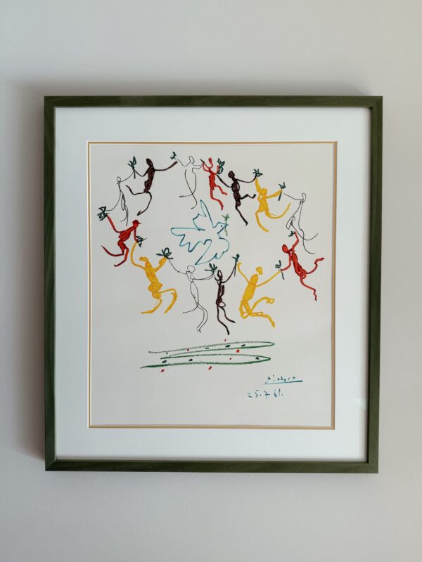 Picasso, originales lithografisches Poster aus 1961, mit grünem Rahmen